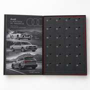 Audi Advent open calendar with 24 closed numbered doors